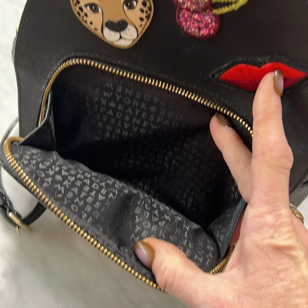 Kate Spade Black Meow Backpack Bookbag - Picture 9 of 12